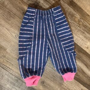 Make offer! Vintage Healthtex Blue and Pink Floral Striped Pants- 2t